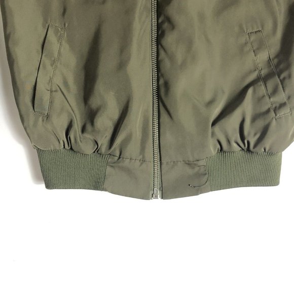 Forever 21 Bomber Jacket Military Olive Green Coat Full Zip Size Small S a41 - Picture 6 of 6